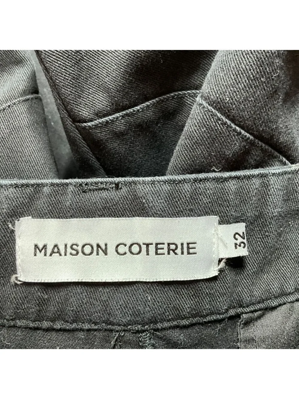 MAISON COTERIE 100% Cotton Black Cargo Denim Jeans Adjustable Hems Multi-Pocket - Picture 5 of 12